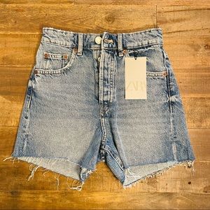 ZARA High Rise Denim Shorts. New with tags. Size 0.